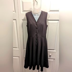 Calvin Klein | Women's V-Neck Dress | Buttons | Knee Length | Black | Size 6